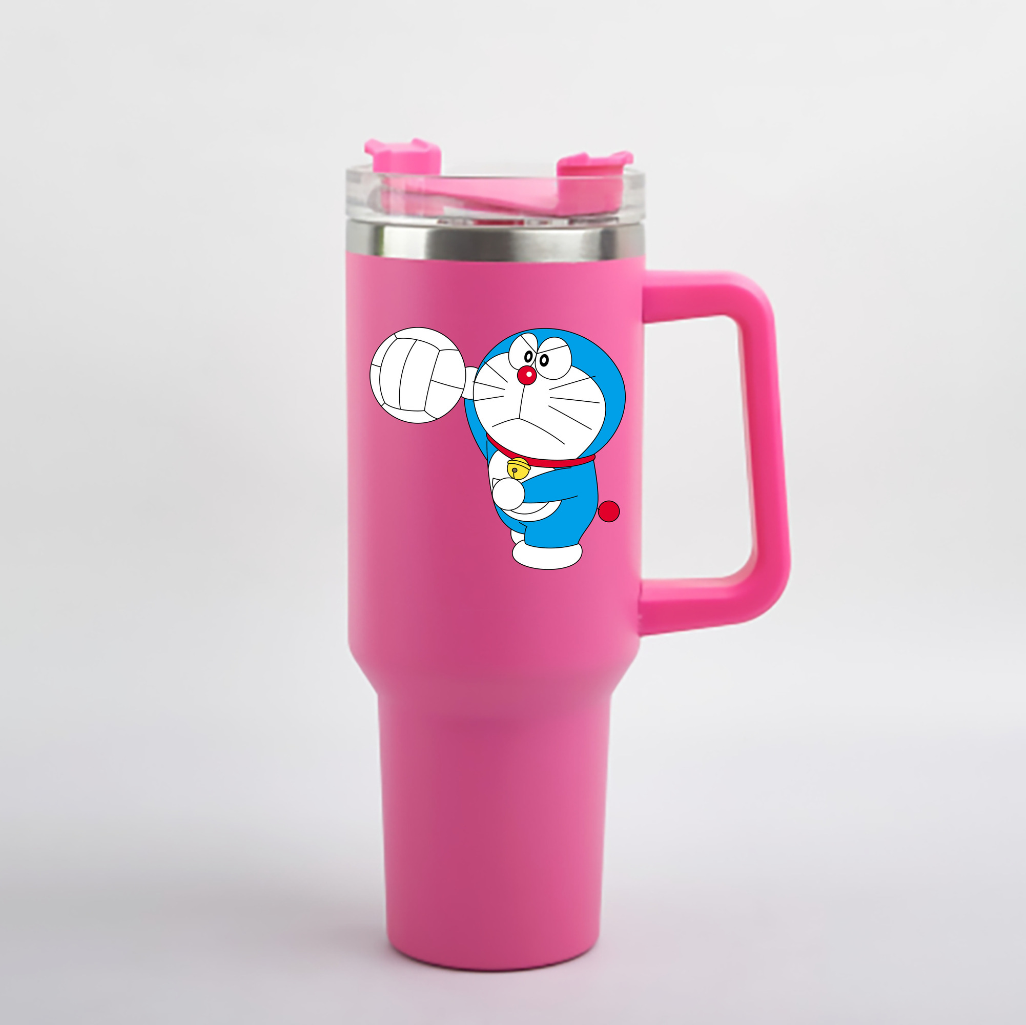 （画像用） ドラえもん Doraemon 1200mL車用タンブラー - クリスタルステッカー（プラスチックストロー付き）